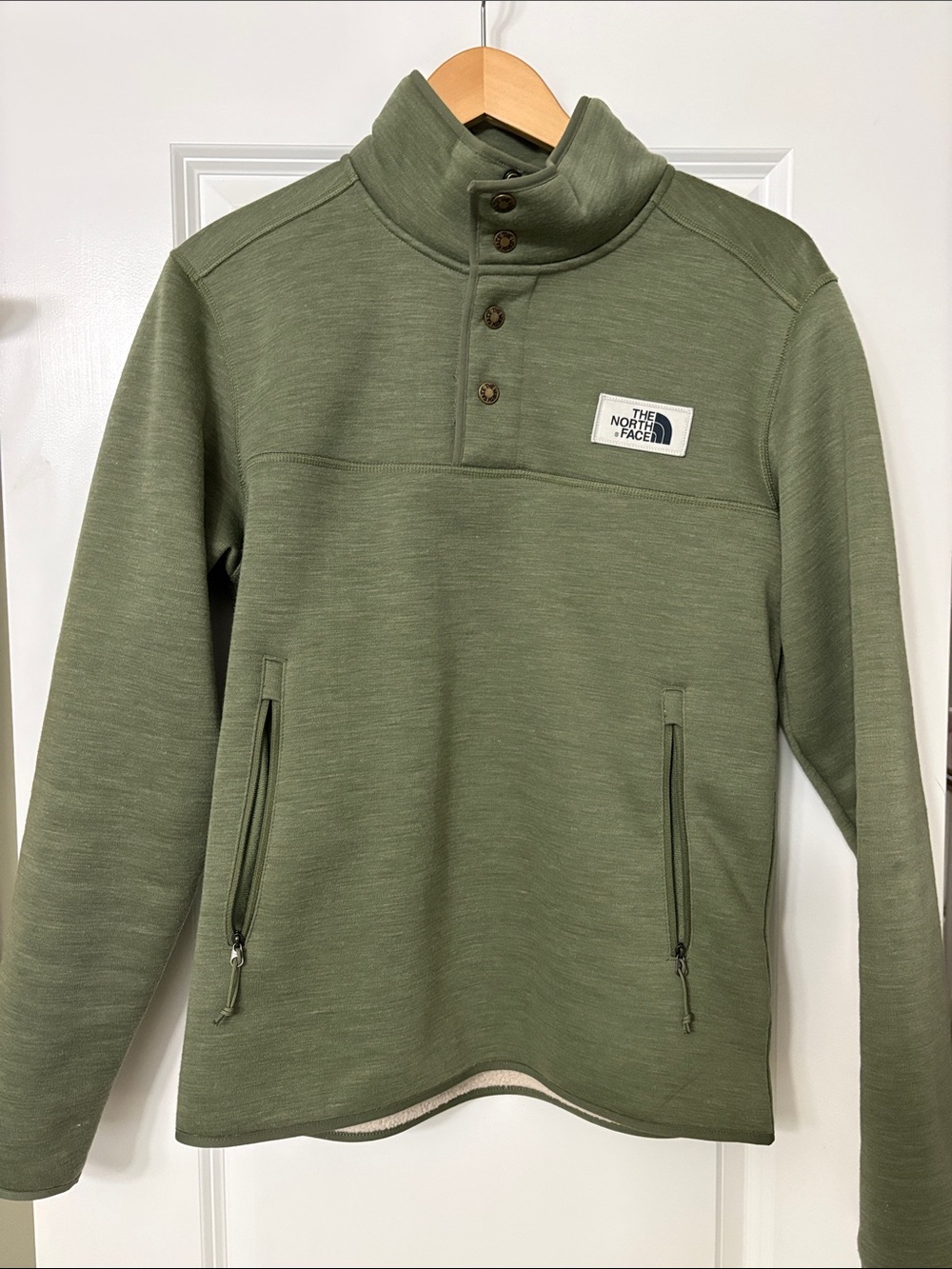 The North Face Green Snap-Button Fleece Pullover Mens Small